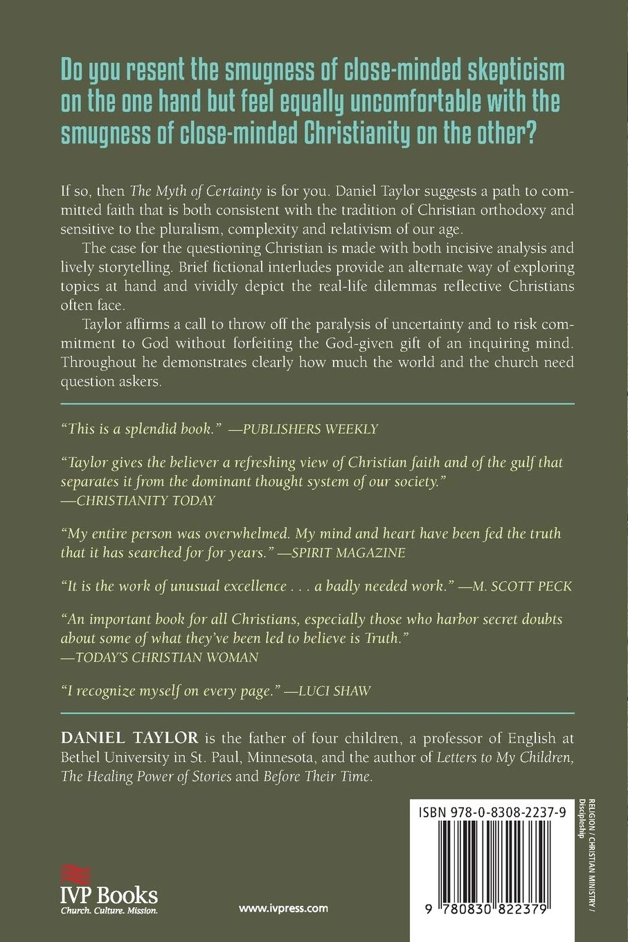 The Myth of Certainty: The Reflective Christian the Risk of Commitment